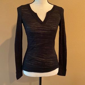 NWOT Wishful Park Size M black burnout shirt with V neck